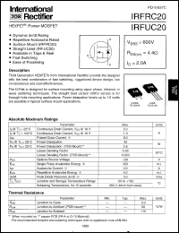 datasheet for IRFUC20 by International Rectifier