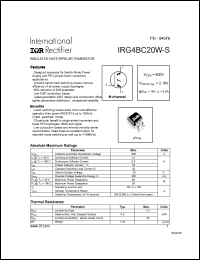 datasheet for IRG4BC20W-S by International Rectifier