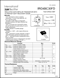 datasheet for IRG4BC30FD by International Rectifier