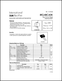 datasheet for IRG4BC40K by International Rectifier