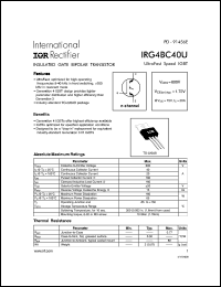 datasheet for IRG4BC40U by International Rectifier