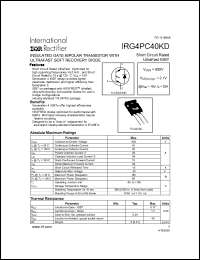 datasheet for IRG4PC40KD by International Rectifier