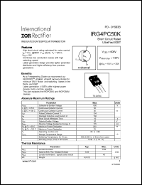 datasheet for IRG4PC50K by International Rectifier