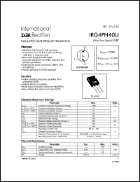 datasheet for IRG4PH40U by International Rectifier