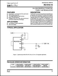 datasheet for IRU1010-18CD by International Rectifier