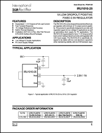 datasheet for IRU1010-25CS by International Rectifier