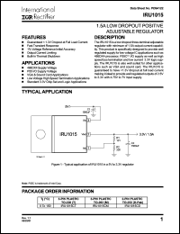 datasheet for IRU1015CT by International Rectifier