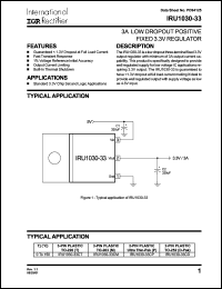 datasheet for IRU1030-33CT by International Rectifier