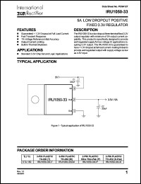 datasheet for IRU1050-33CD by International Rectifier