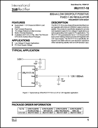 datasheet for IRU1117-18CS by International Rectifier