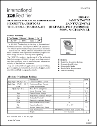 datasheet for IRF430 by International Rectifier