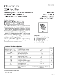 datasheet for IRF450 by International Rectifier