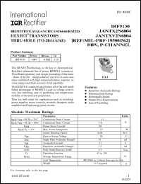 datasheet for IRF9130 by International Rectifier