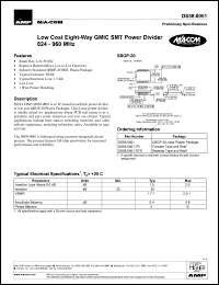 datasheet for DS58-0001-RTR by M/A-COM - manufacturer of RF