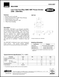 datasheet for DS52-0007-RTR by M/A-COM - manufacturer of RF