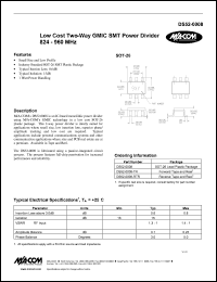 datasheet for DS52-0008-RTR by M/A-COM - manufacturer of RF