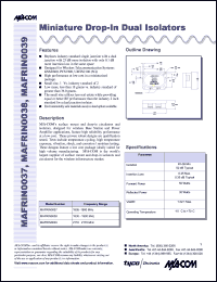 datasheet for MAFRIN0039 by M/A-COM - manufacturer of RF