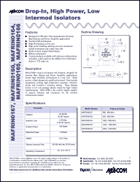 datasheet for MAFRIN0165 by M/A-COM - manufacturer of RF