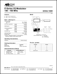 datasheet for EKIN2-150W by M/A-COM - manufacturer of RF