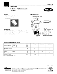 datasheet for EKIN2-70D by M/A-COM - manufacturer of RF