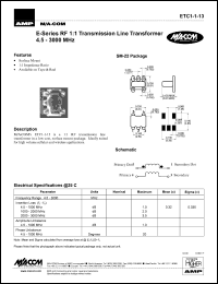 datasheet for ETC1-1-13 by M/A-COM - manufacturer of RF