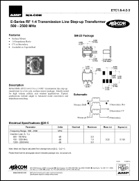 datasheet for ETC1.6-4-2-3 by M/A-COM - manufacturer of RF