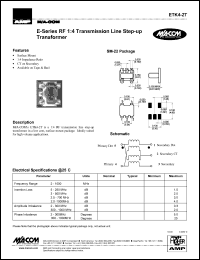 datasheet for ETK4-2T by M/A-COM - manufacturer of RF