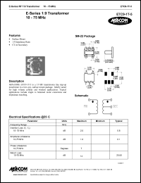 datasheet for ETC9-1T-5 by M/A-COM - manufacturer of RF