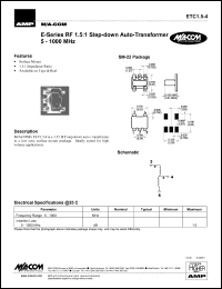 datasheet for ETC1.5-4 by M/A-COM - manufacturer of RF