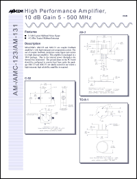 datasheet for AMC-123SMA by M/A-COM - manufacturer of RF