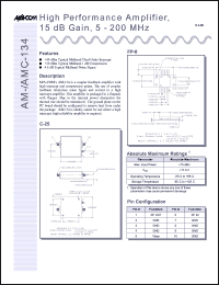 datasheet for AMC-134SMA by M/A-COM - manufacturer of RF