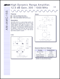 datasheet for AMC-155SMA by M/A-COM - manufacturer of RF