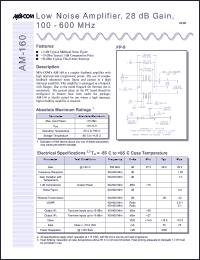 datasheet for AM-160PIN by M/A-COM - manufacturer of RF