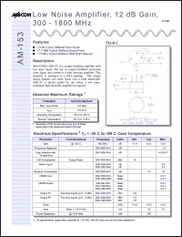 datasheet for AM-153PIN by M/A-COM - manufacturer of RF