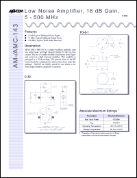 datasheet for AM-143PIN by M/A-COM - manufacturer of RF