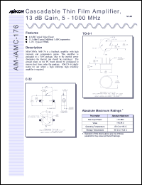 datasheet for AM-176PIN by M/A-COM - manufacturer of RF