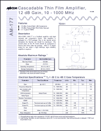 datasheet for AM-177PIN by M/A-COM - manufacturer of RF