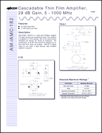datasheet for AMC-182SMA by M/A-COM - manufacturer of RF