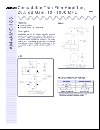 datasheet for AMC-183SMA by M/A-COM - manufacturer of RF