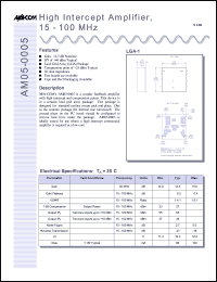 datasheet for AM05-0005TR by M/A-COM - manufacturer of RF