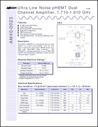 datasheet for AM40-0023 by M/A-COM - manufacturer of RF