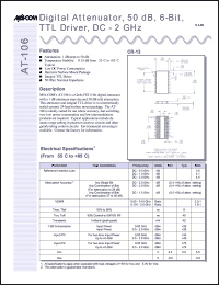 datasheet for AT-106PIN by M/A-COM - manufacturer of RF