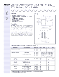 datasheet for AT-107PIN by M/A-COM - manufacturer of RF