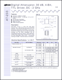 datasheet for AT-233PIN by M/A-COM - manufacturer of RF