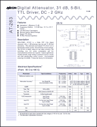 datasheet for AT-263PIN by M/A-COM - manufacturer of RF