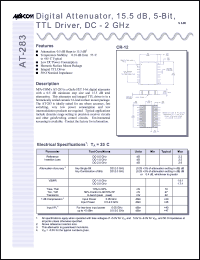 datasheet for AT-283PIN by M/A-COM - manufacturer of RF