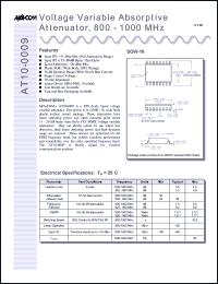 datasheet for AT10-0009TR by M/A-COM - manufacturer of RF