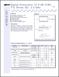 datasheet for AT65-0107TR by M/A-COM - manufacturer of RF