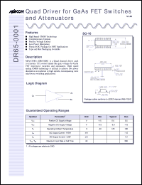 datasheet for DR65-0001TR by M/A-COM - manufacturer of RF