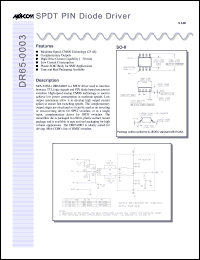 datasheet for DR65-0003TR by M/A-COM - manufacturer of RF